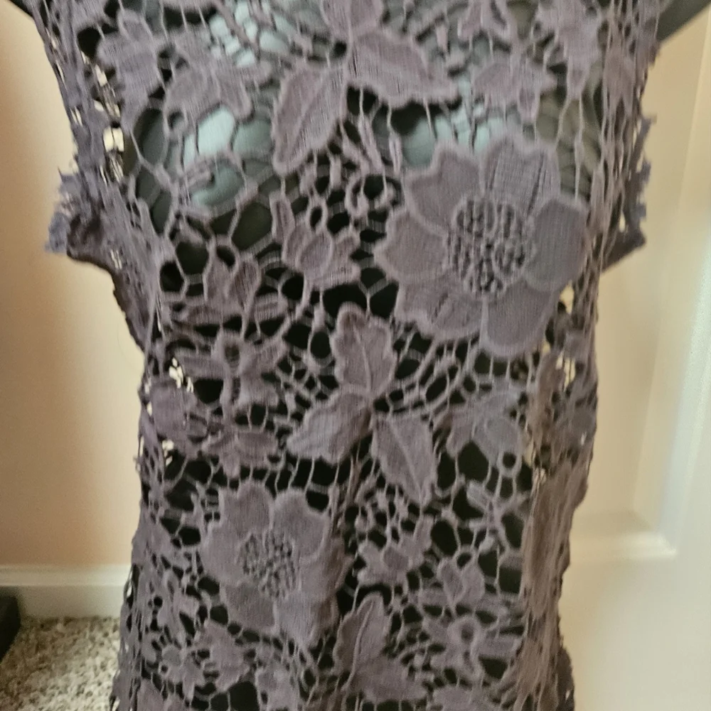 Gimmicks by BKE Plum Lace Sleeveless Top
